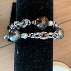 Brighton gray/black/white “pearl” beads bracelet.